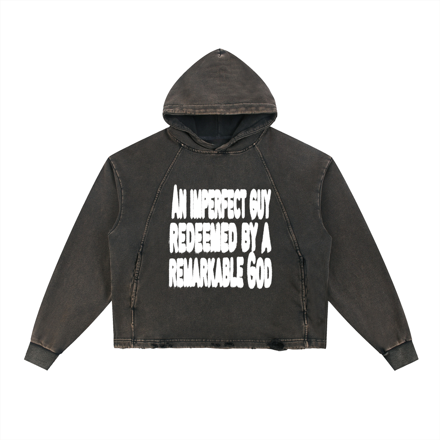 PREORDER- Imperfect Guy Vintage Washed Frayed-Hem Hoodie