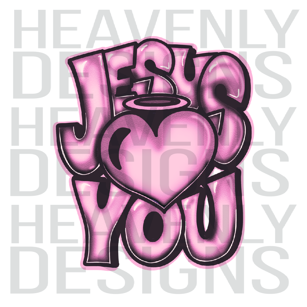PNG FILE-Jesus Loves You-Pink