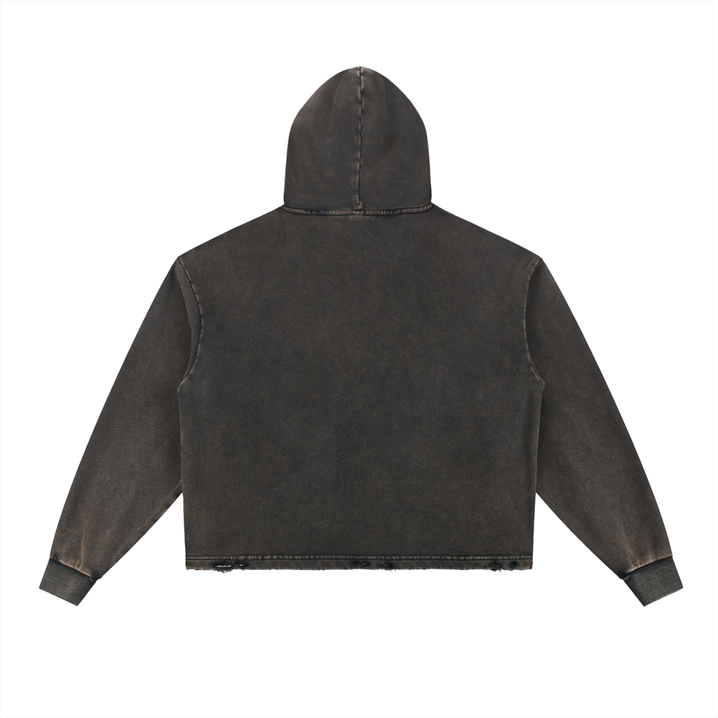 PREORDER- Imperfect Guy Vintage Washed Frayed-Hem Hoodie