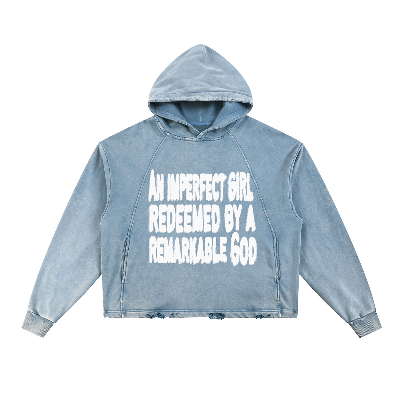 PREORDER- Imperfect Girl Vintage Washed Frayed-Hem Hoodie