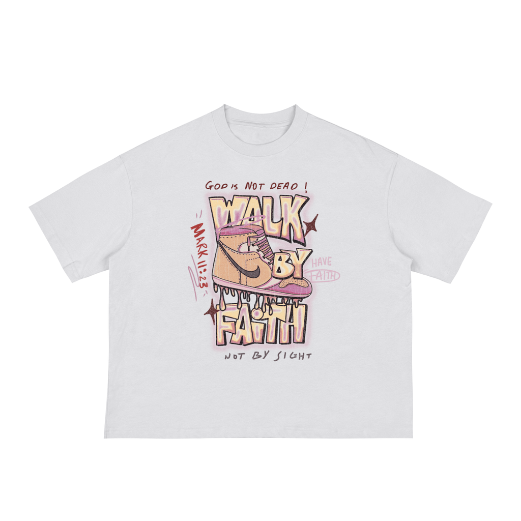 PREORDER- Walk By Faith Pink Classic Loose Boxy Tee